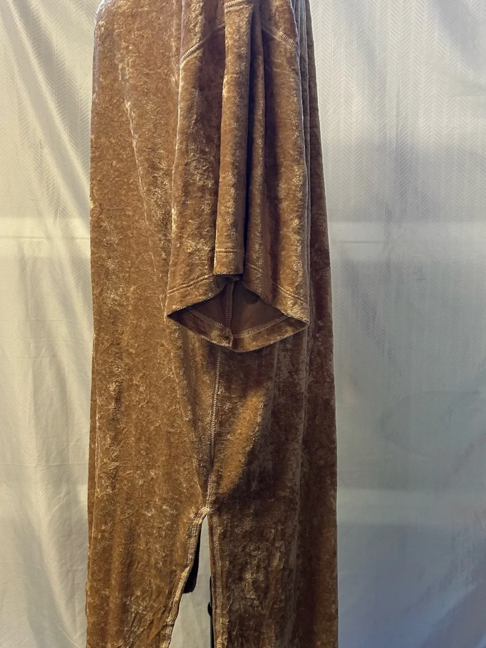 Free People Crushed Velvet Dress in Warm Caramel